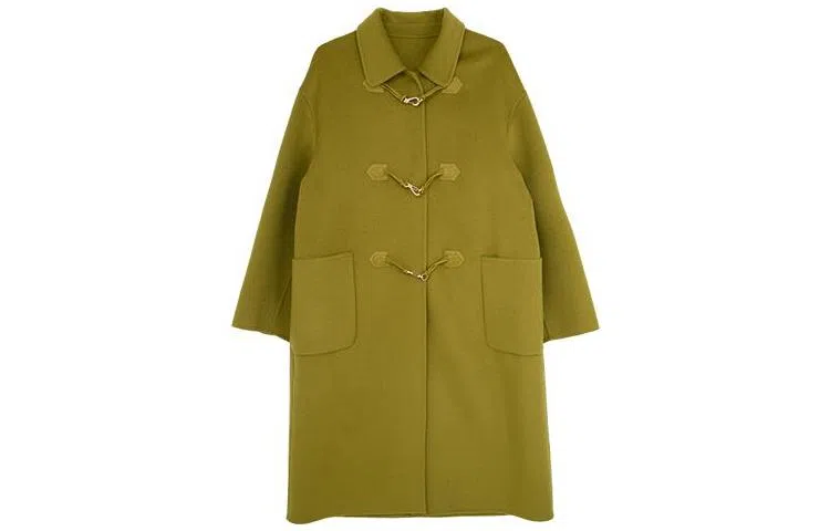 小镇姗姗 纯色双面呢中长款大衣 女款