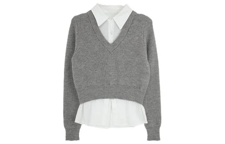 小镇姗姗 假两件修身长袖针织衫 女款