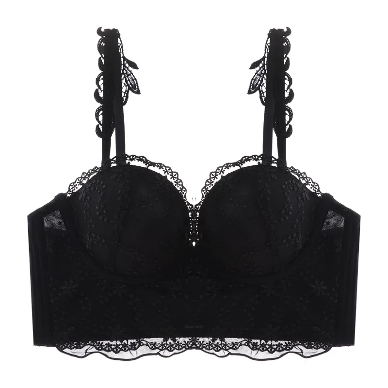 内在密码 纯色蕾丝小胸聚拢防下垂收副乳胸罩无钢圈文胸