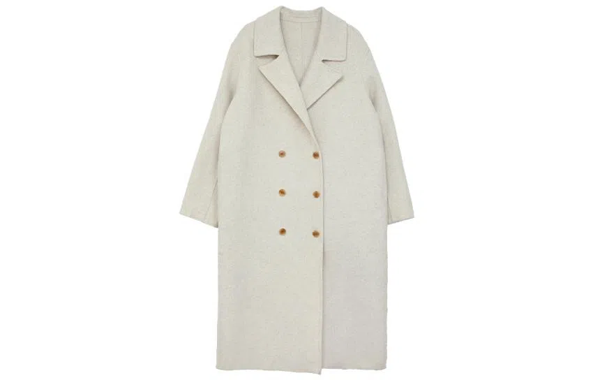 小镇姗姗 纯色双面呢直筒长款大衣 女款