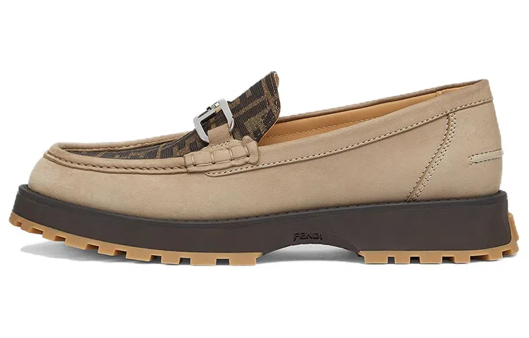 Fendi O'Lock Loafers Beige