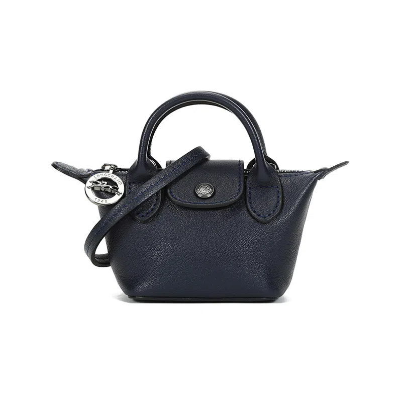 LONGCHAMP Le Pliage Cuir Mini Navy