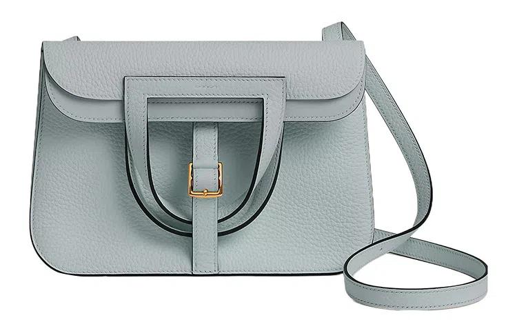 HERMES Halzan 25 Clemence 08 Bleu Pale