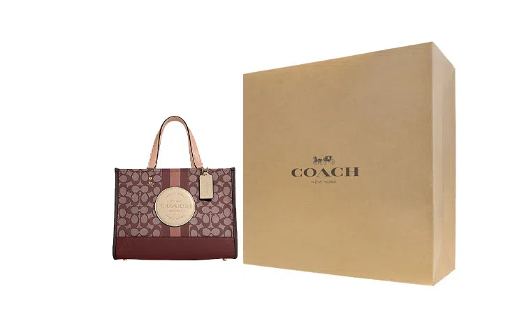 COACH Dempsey 30 Tote Bag Red Brown