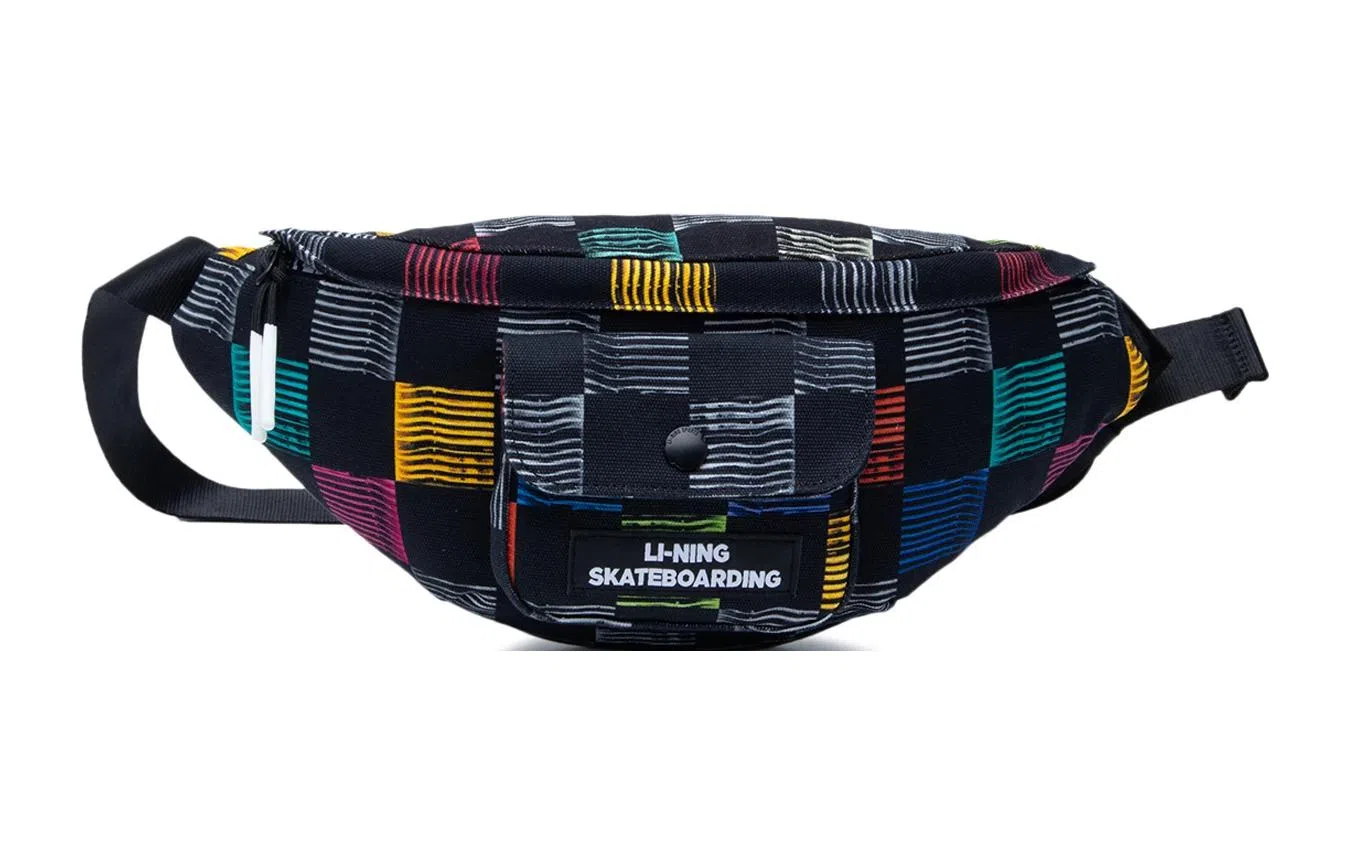 中国李宁 极限运动系列时尚休闲印花 棉质 胸包腰包 常规 男女同款情侣款 多色
