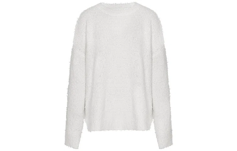 美洋 纯色圆领长袖针织衫 女款 白色