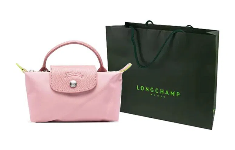 LONGCHAMP Le Pliage Green 17 Flower Pink
