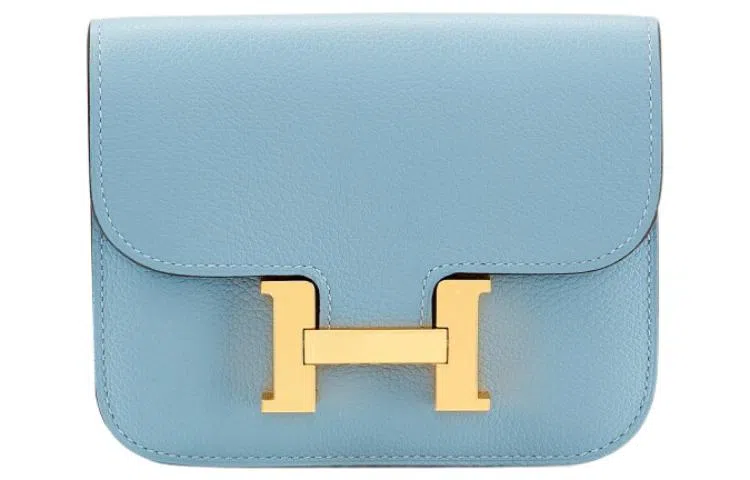 HERMES Constance Slim Evercolor J7 Bleu Lin