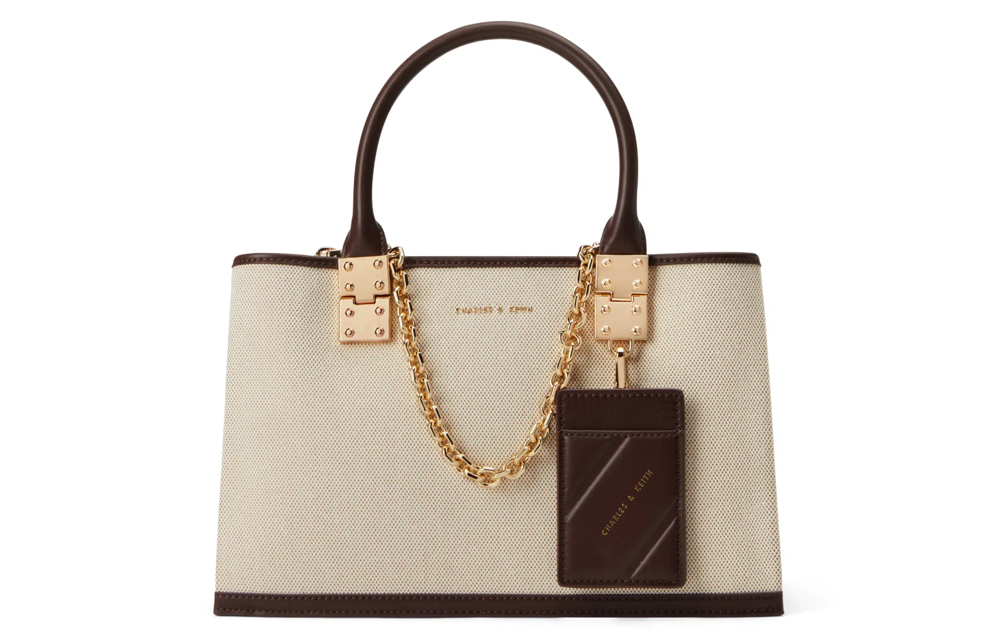 Charles & Keith Kelly Bag Dark Brown/Beige