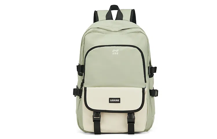 轻骑者 休闲百搭学生韩版旅游通勤户外运动 织物 旅行包书包背包双肩包 常规 男女同款情侣款 米白色/黑色/浅绿色/蓝色