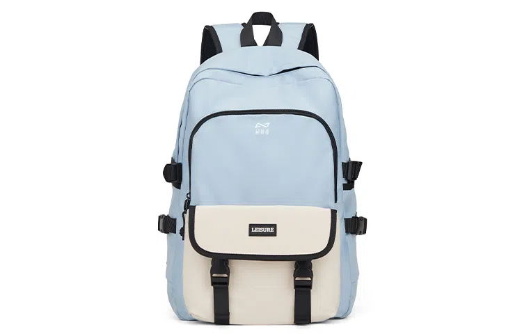 轻骑者 休闲百搭学生韩版旅游通勤户外运动 织物 旅行包书包背包双肩包 常规 男女同款情侣款 米白色/黑色/浅绿色/蓝色
