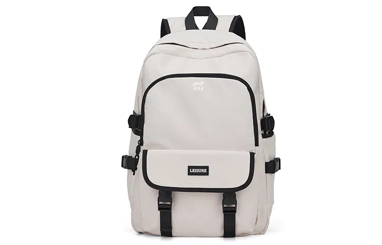 轻骑者 休闲百搭学生韩版旅游通勤户外运动 织物 旅行包书包背包双肩包 常规 男女同款情侣款 米白色/黑色/浅绿色/蓝色