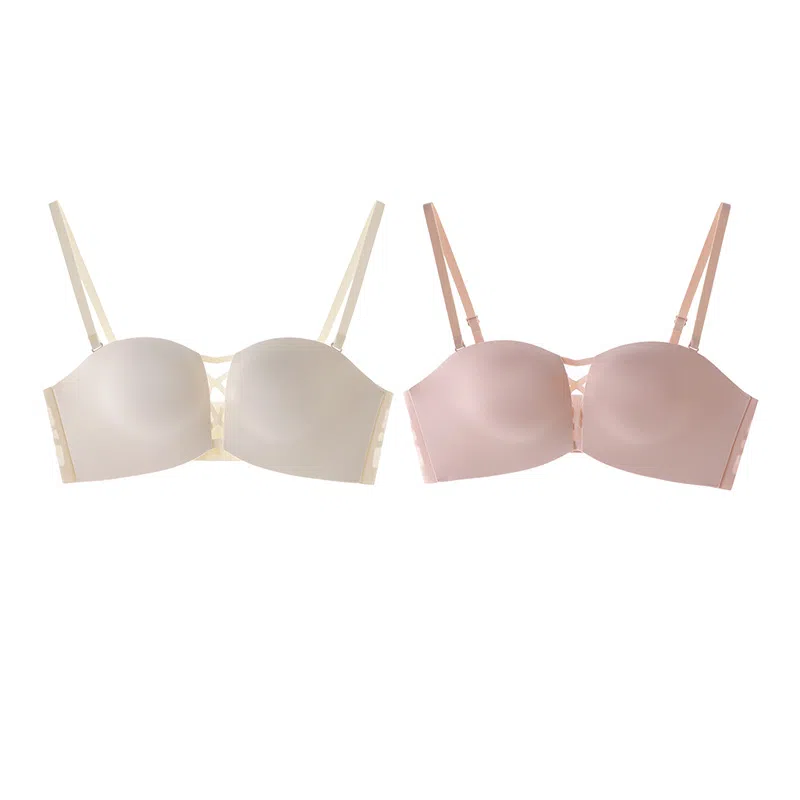 内在密码 内衣女小胸聚拢防下垂显大防滑隐形美背无痕抹胸 两件装