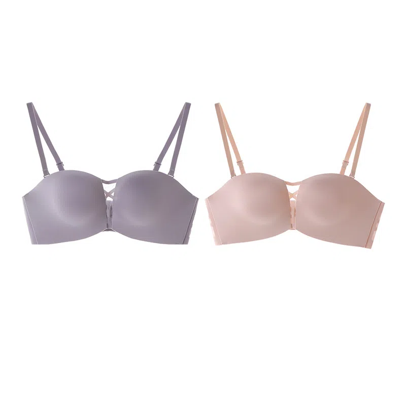 内在密码 内衣女小胸聚拢防下垂显大防滑隐形美背无痕抹胸 两件装