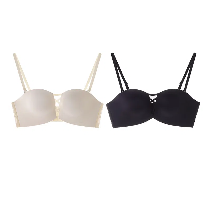 内在密码 内衣女小胸聚拢防下垂显大防滑隐形美背无痕抹胸 两件装