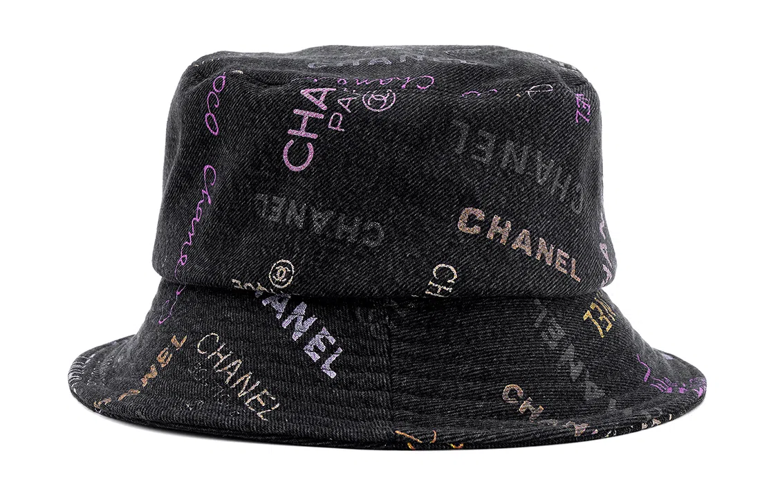 Chanel Logo Print Bucket Hat