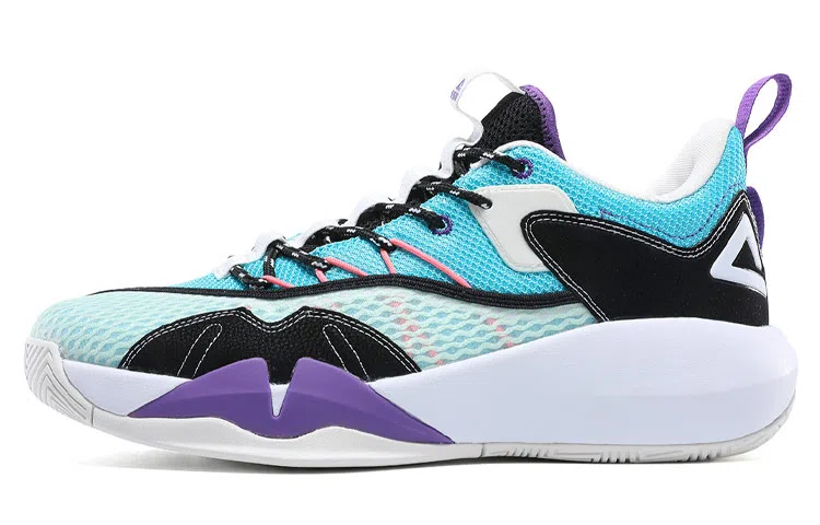 匹克 减震防滑耐磨 低帮 篮球鞋 蓝紫白