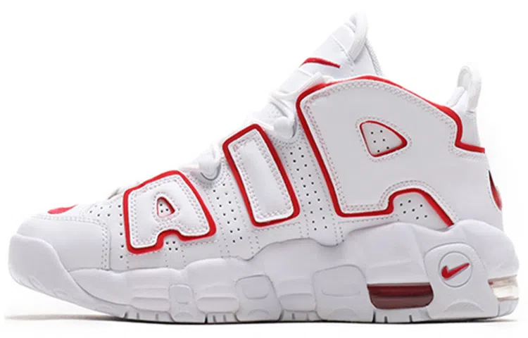 Nike Air More Uptempo White Varsity Red Outline"