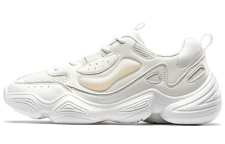 特步 防滑耐磨 低帮 运动休闲鞋 男款 米色