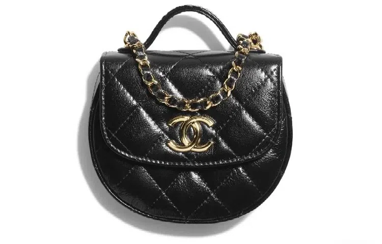 CHANEL 23A Handle Chain Bag Black