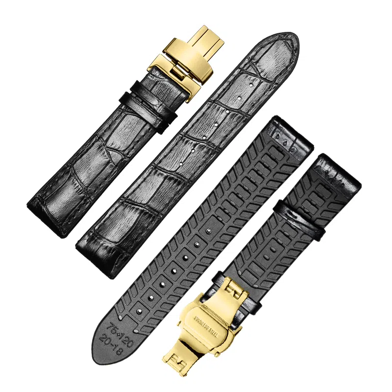 十瑞不怕水不怕汗橡胶真皮手表带男 适用于浪琴积家万国欧米茄天梭肖邦女美度男真皮牛皮手表带通用款男女