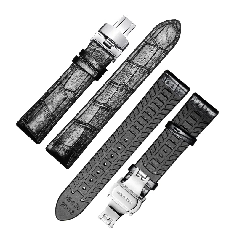 十瑞不怕水不怕汗橡胶真皮手表带男 适用于浪琴积家万国欧米茄天梭肖邦女美度男真皮牛皮手表带通用款男女
