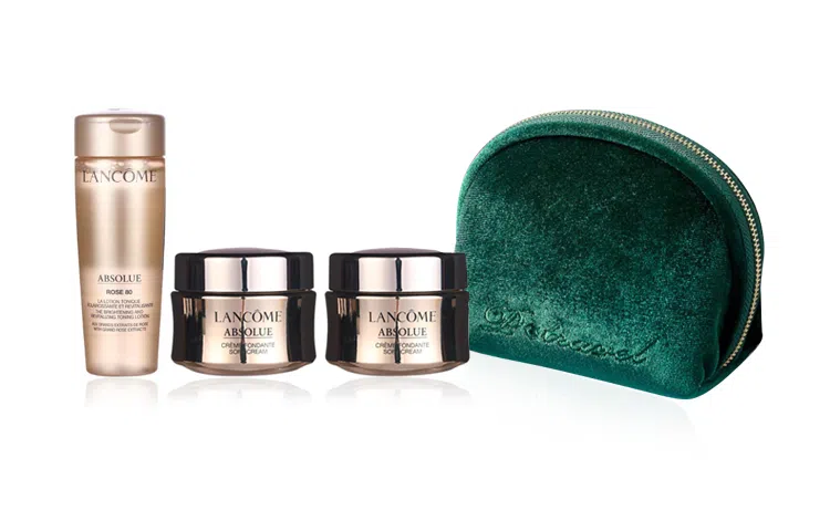 兰蔻 菁纯臻颜修护体验套装 补水保湿 #高定丝绒化妆包