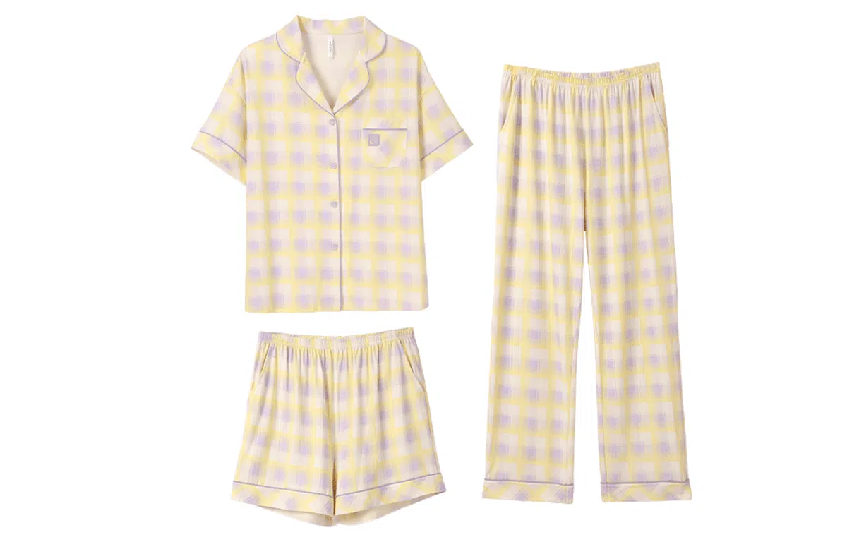 安之伴 夏季睡衣居家基础款凉感棉三件套家居套装 女款