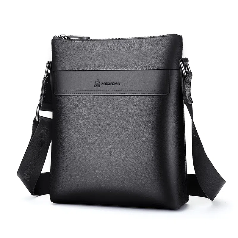 稻草人 商务 真皮 公文包通勤包单肩斜挎包 常规 男款 黑色/咖啡色