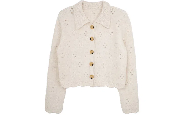 小镇姗姗 纯色单排扣针织毛衣 女款