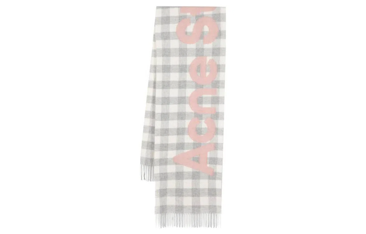 Acne Studios Logo Scarf White
