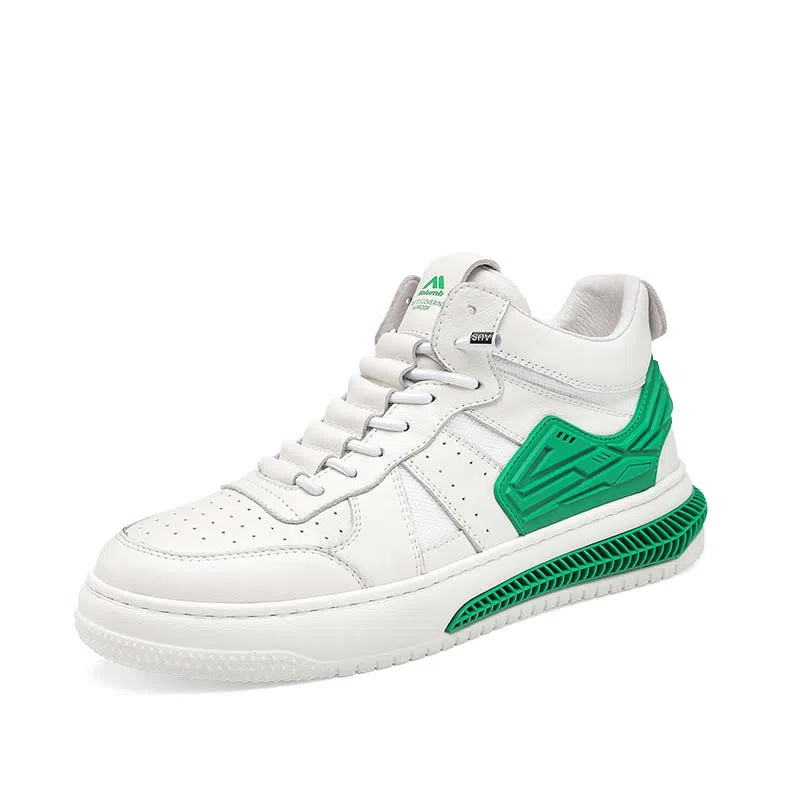 哥仑步 厚底轻便休闲舒适 中帮 板鞋 男款 白绿