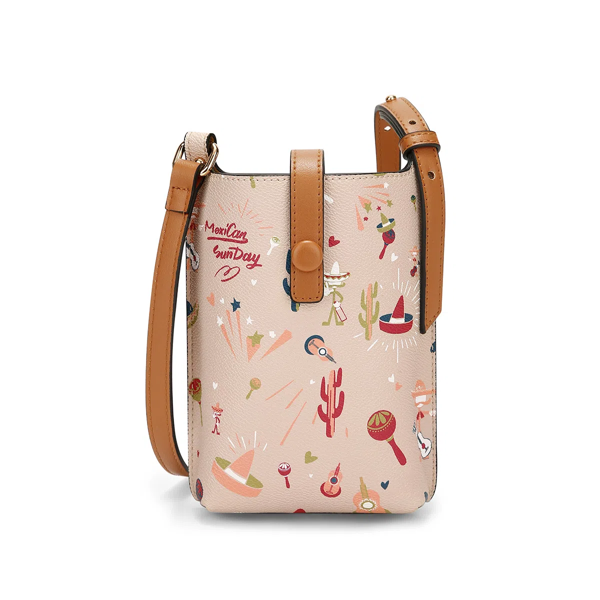 稻草人 新款百搭洋气便携小众 聚氨酯 手机包斜挎包 常规 女款 深棕色 卡其色 米白色