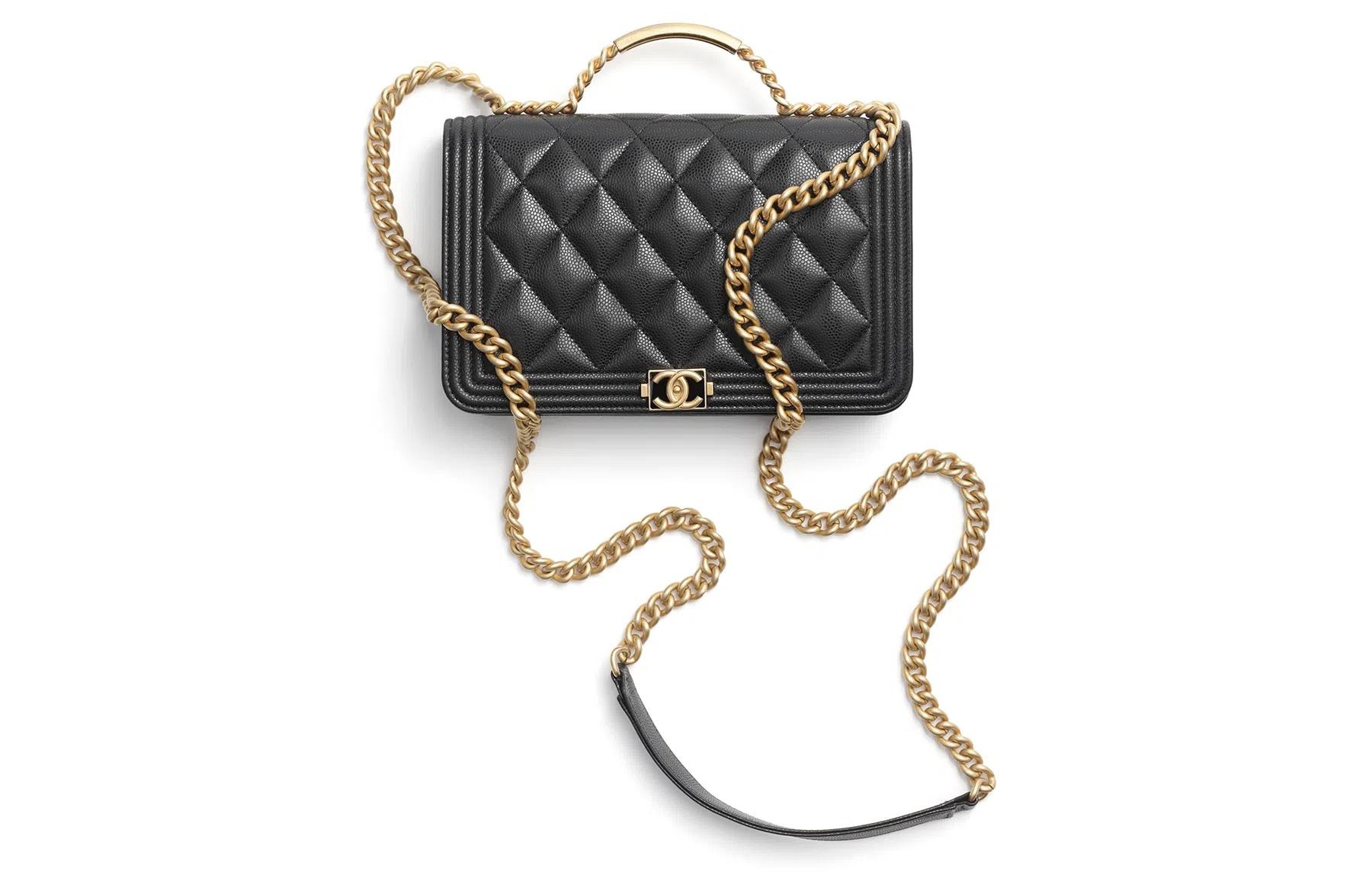 CHANEL 23B Quilted Shoulder Bag Black