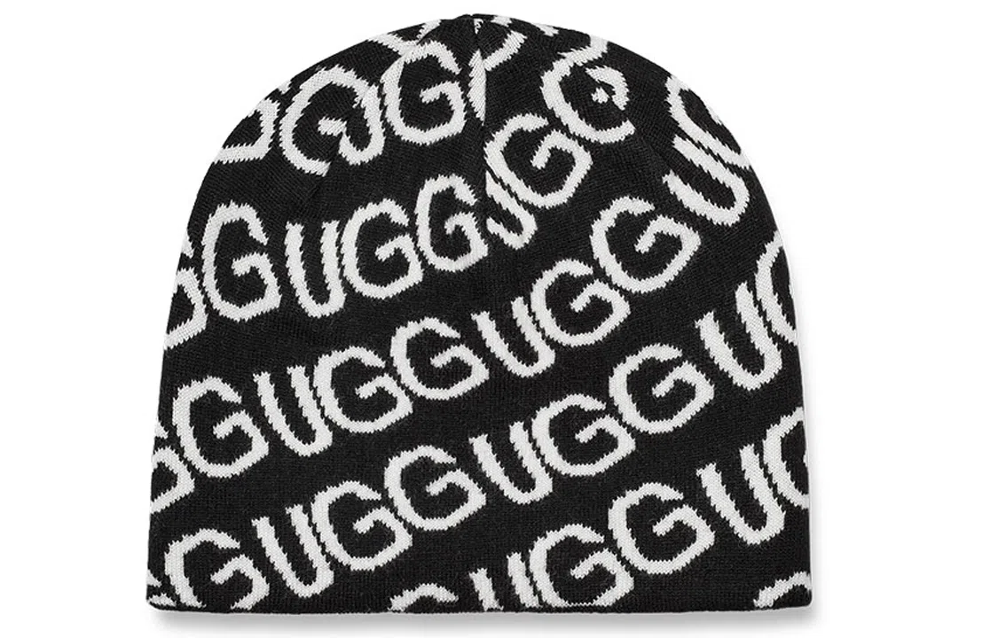 UGG Logo Knit Beanie Black