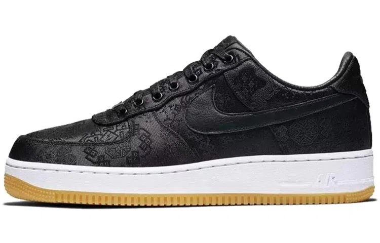 Fragment Design x CLOT x Nike Air Force 1 Black Silk