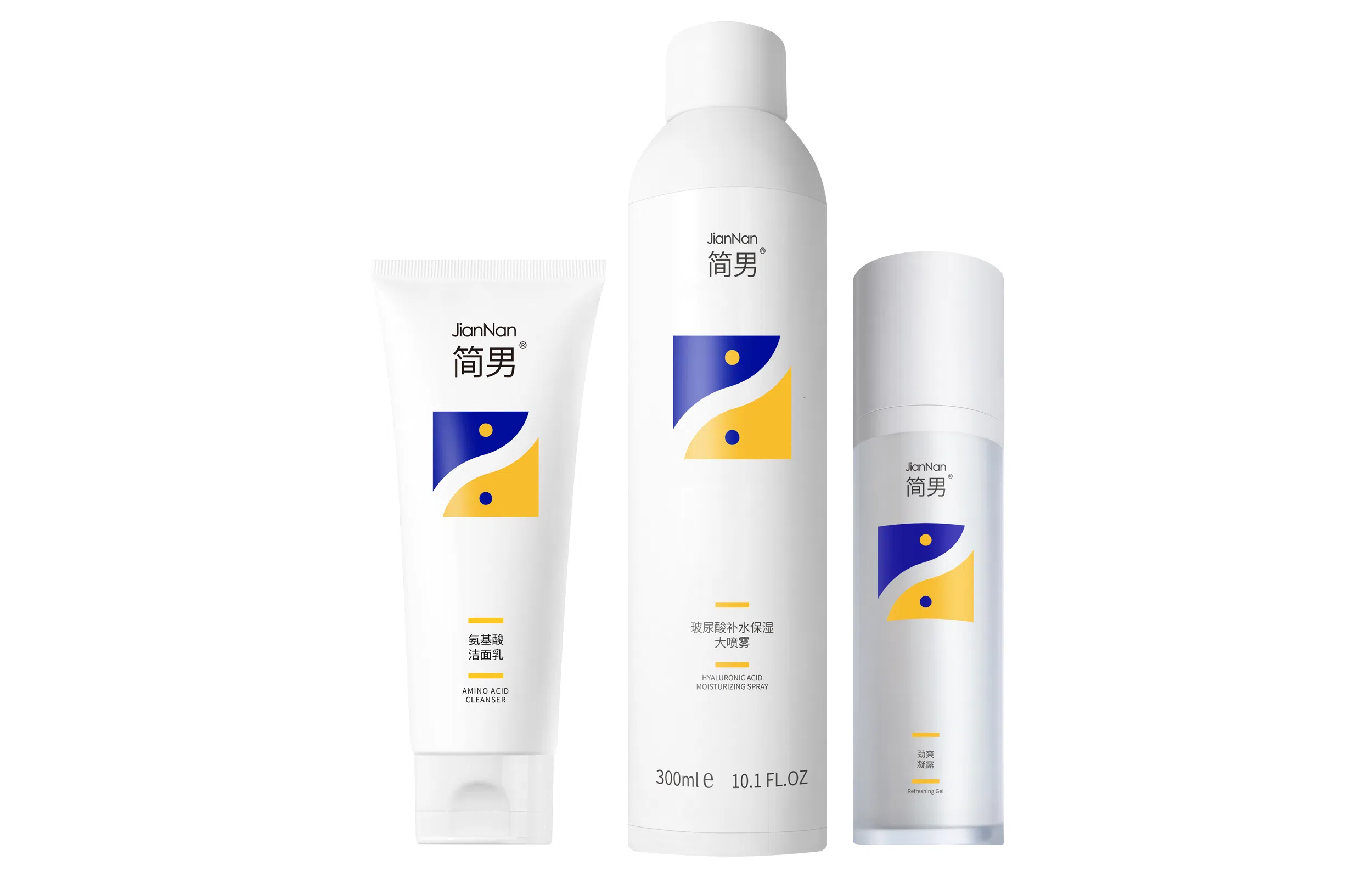 简男 护肤三部曲 男士氨基酸洁面乳+保湿大喷雾+劲爽凝露