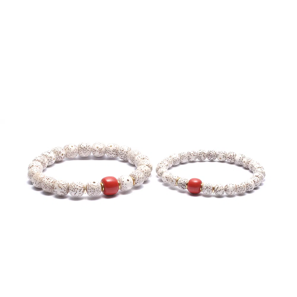 潘家园 星月菩提搭配朱砂老型桶珠合金隔片点缀完美结合 星月菩提 菩提类手串 男女同款情侣款