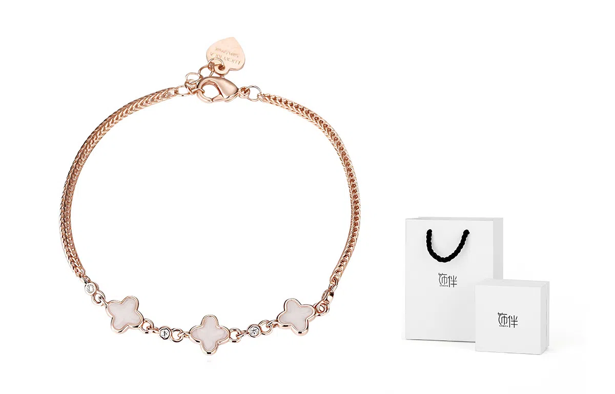 饰伴 时尚简约四叶草轻奢百搭幸运草精致小众潮流高级感手饰 手链 女款