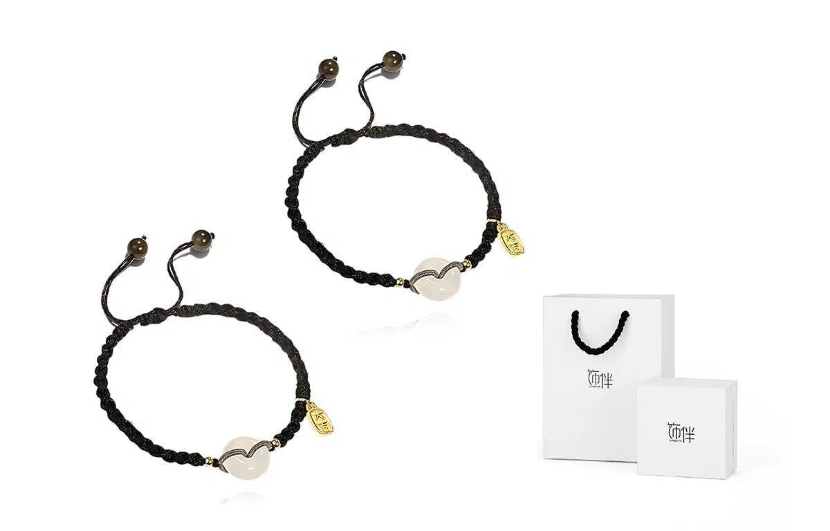 饰伴 钟于系列 原创设计 平安好运平安扣福牌手饰 编织绳 手链 女款