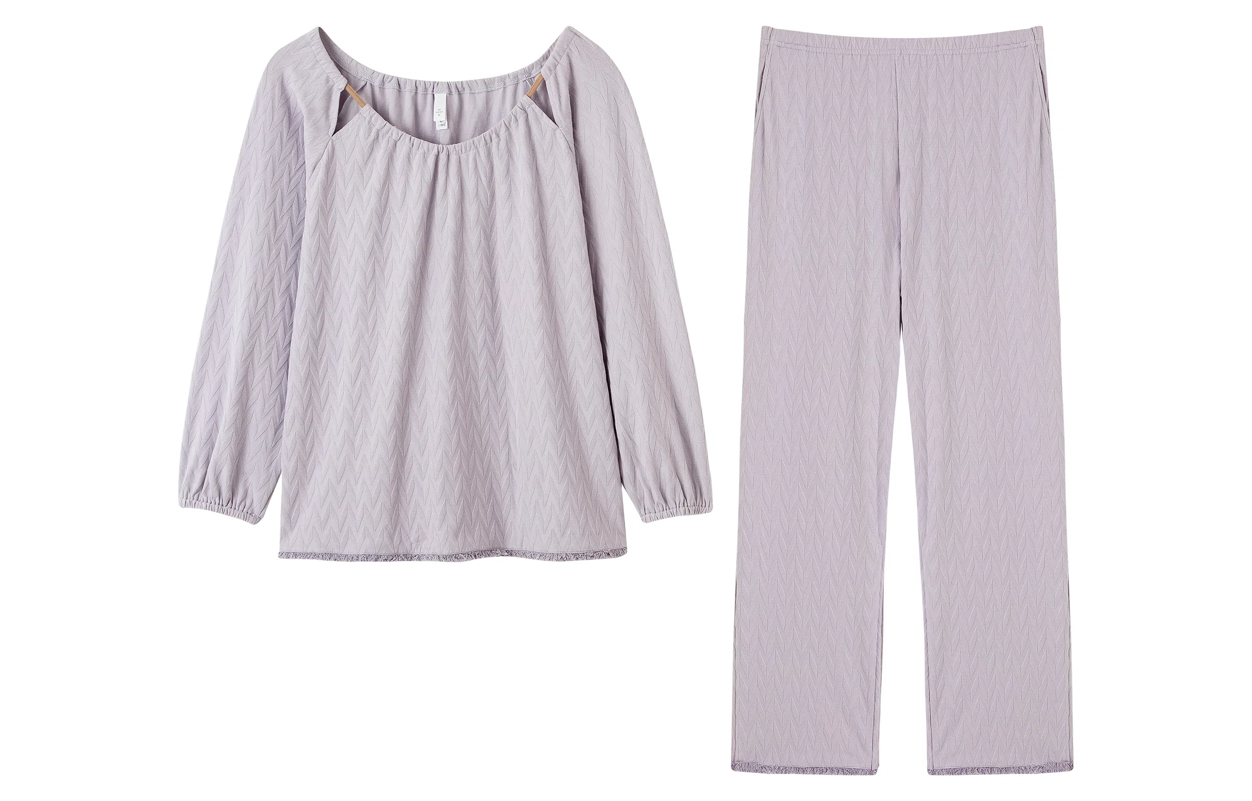 小情歌 家居服睡衣 纯棉睡衣女春秋季家居服女春秋款长袖长裤宽松家居套装设计 女款 浅紫色