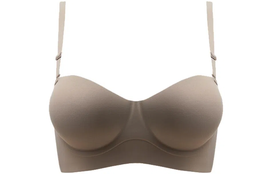 多情猫 纯色简约聚拢防下垂文胸 深咖色