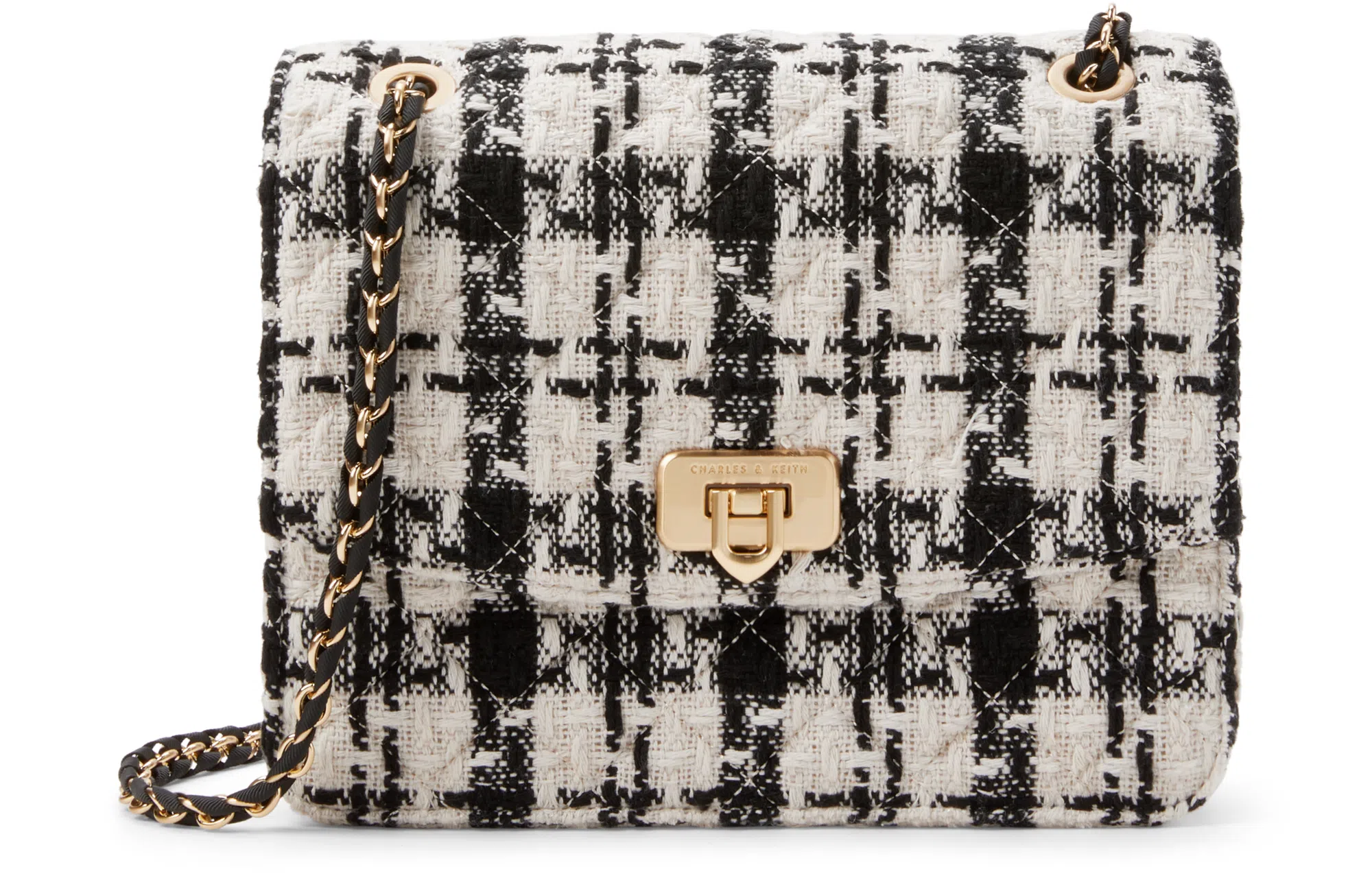 CHARLES&KEITH Quilted Chain Shoulder Bag Medium