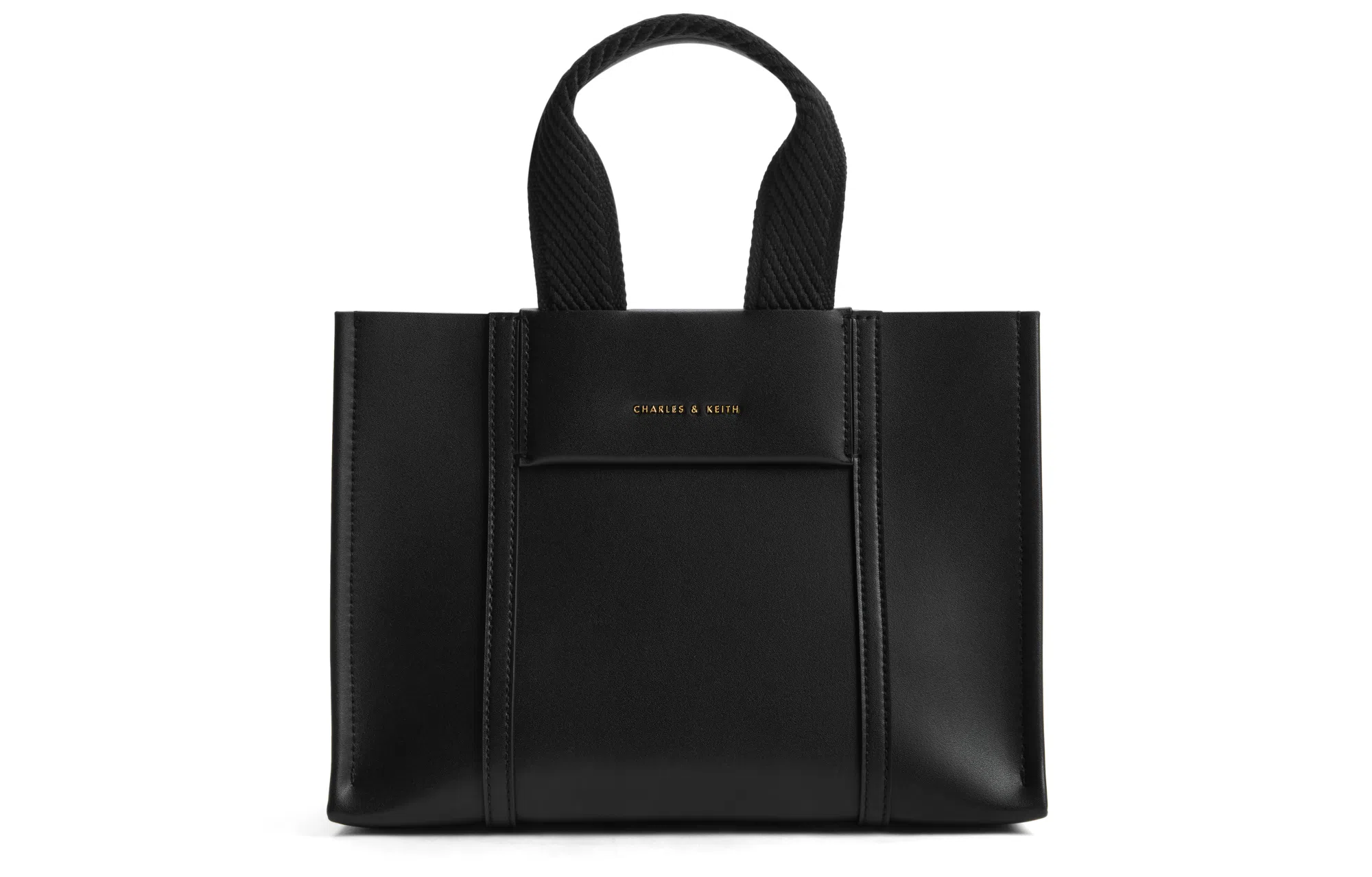 CHARLESKEITH PU Tote CognacBeigeBlack