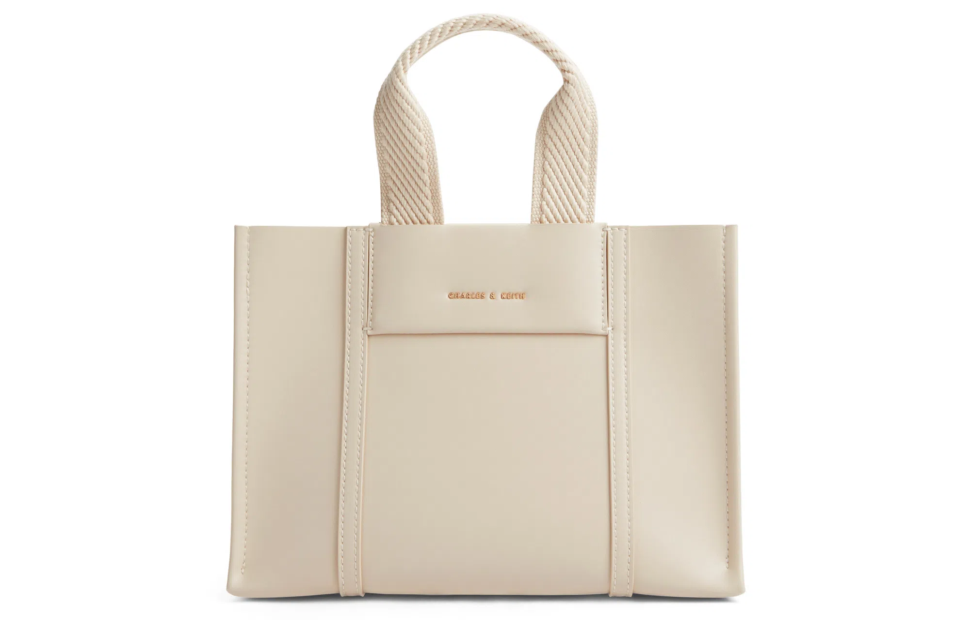 CHARLESKEITH PU Tote CognacBeigeBlack