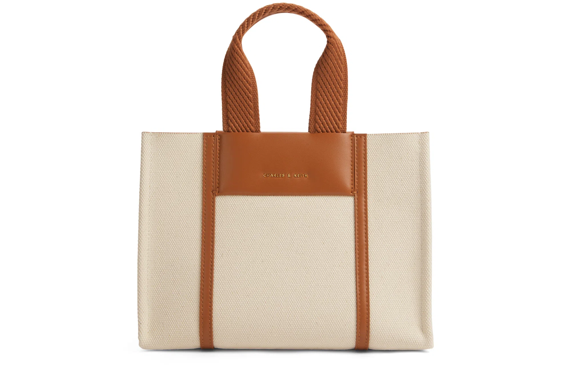 CHARLESKEITH PU Tote CognacBeigeBlack