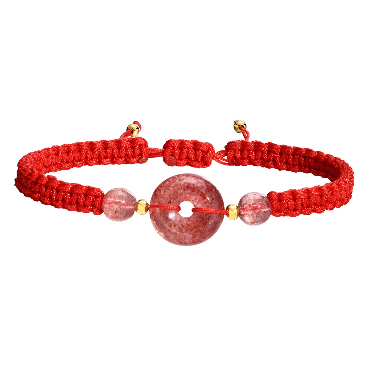 恋朵 时尚百搭 手工编织 平安扣手绳 手链 女款 红色