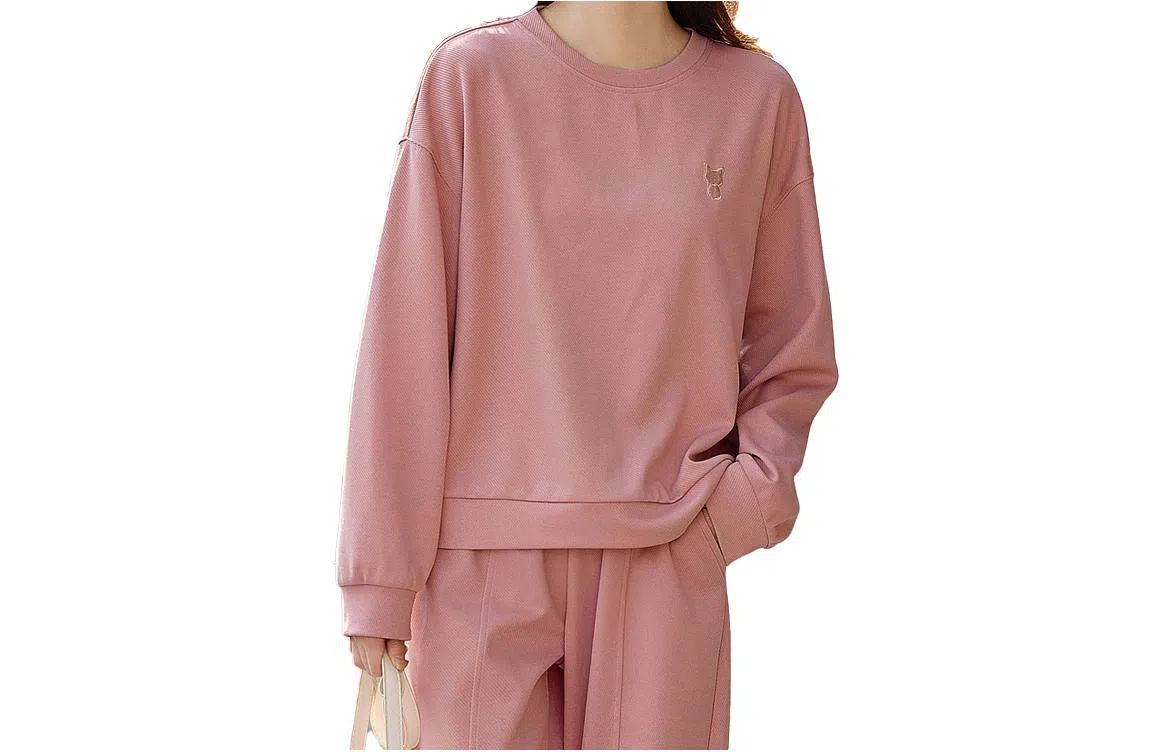 【dme】 圆领纯色长袖卫衣休闲运动套装 女款