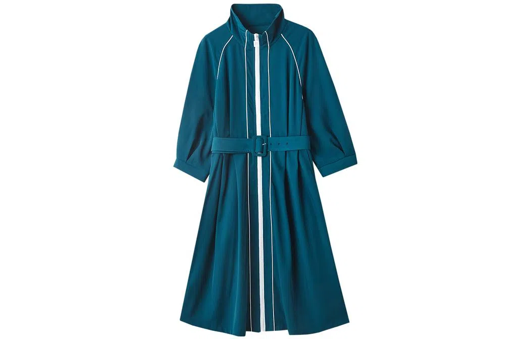 【dme】 休闲宽松简约高领长袖连衣裙