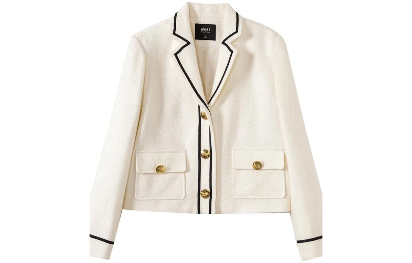 【dme】 纯色单排扣休闲西装 女款 米白